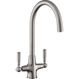 Rangemaster Aquaclassic Dual Lever Built In Kitchen Tap - Brushed Steel