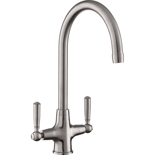 Rangemaster Aquaclassic Dual Lever Built In Kitchen Tap - Brushed Steel