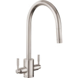 Rangemaster Aquatrend Dual Lever Built In Kitchen Tap - Brushed Steel