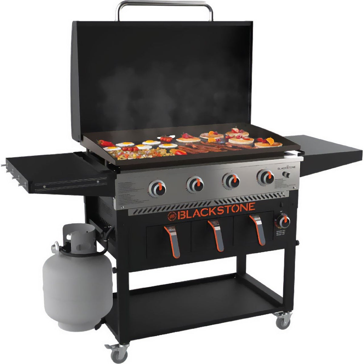 Blackstone 36in Griddle Plus with Air Fryer 4 Burner Gas Barbecue - Black