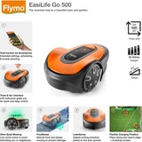 Flymo EasiLife GO 500 Robotic Lawn Mower - Black / Orange