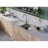 Rangemaster Arlington 1 Bowl Inset Kitchen Sink - Micro-Sheen™ Soft Brushed Finish