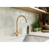 Rangemaster Aquaclassic Dual Lever Built In Kitchen Tap - Antique Brass