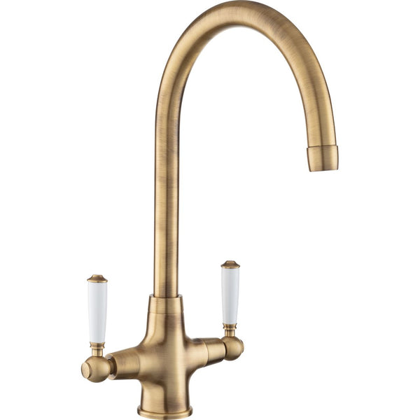Rangemaster Aquaclassic Dual Lever Built In Kitchen Tap - Antique Brass