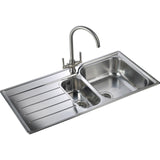 Rangemaster Oakland 1.5 Bowl Inset Kitchen Sink - Stainless Steel