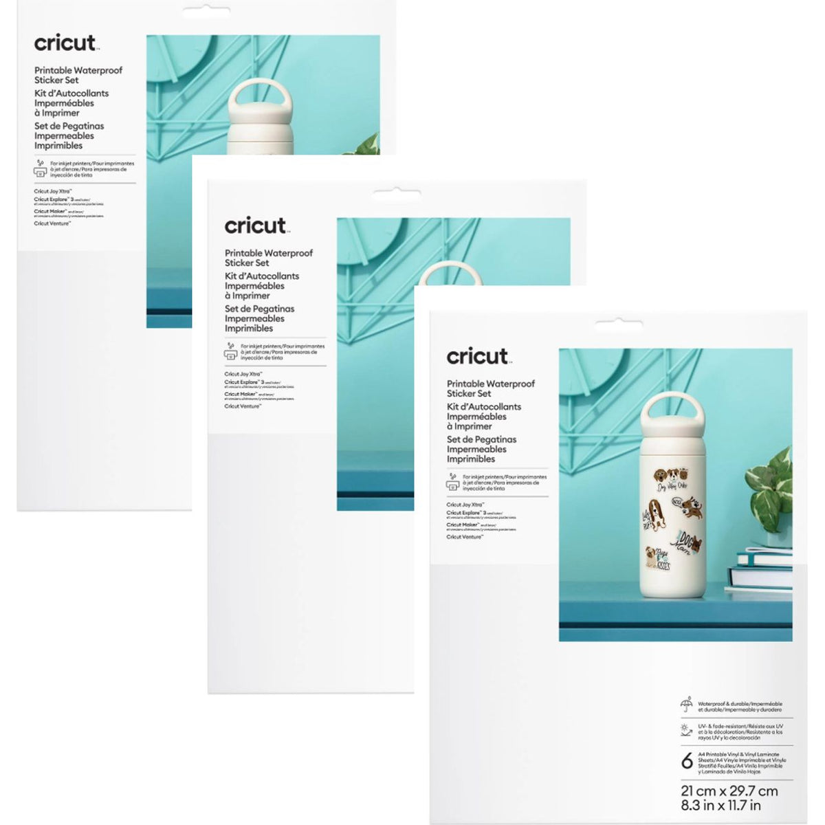 Cricut A4 Waterproof Sticker Set Smart Cutting Machine Accessory / 12 Per Pack - White