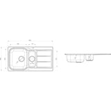 Rangemaster Glendale 1.5 Bowl Inset Kitchen Sink - Stainless Steel