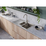 Rangemaster Arlington 1.5 Bowl Inset Kitchen Sink - Micro-Sheen™ Soft Brushed Finish