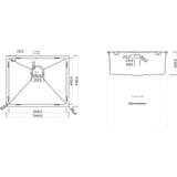 Rangemaster Kube 1 Bowl Kitchen Sink - Micro-Sheen™ Soft Brushed Finish