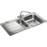 Rangemaster Glendale 1.5 Bowl Inset Kitchen Sink - Stainless Steel