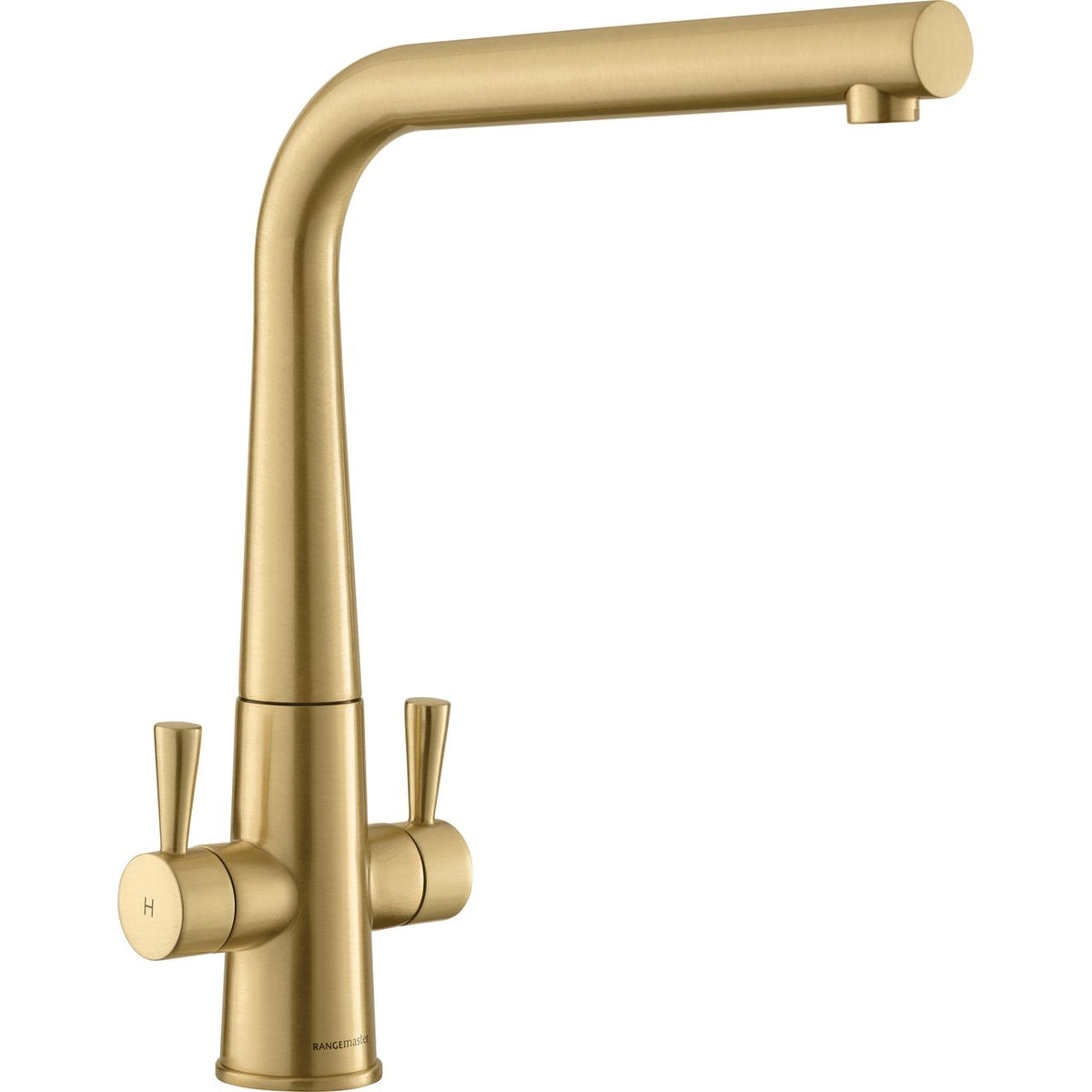 Rangemaster Conical Dual Lever Built In Kitchen Tap - Brushed Brass
