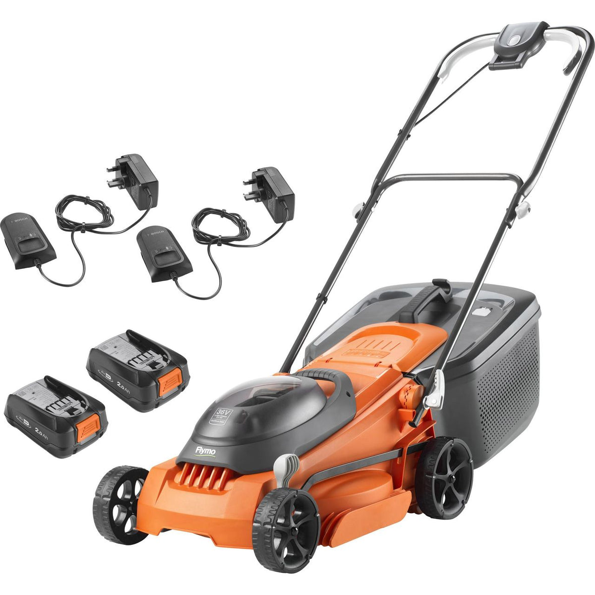 Flymo 36V EasiStore 380R KIT 2.0 Cordless Lawn Mower - Orange