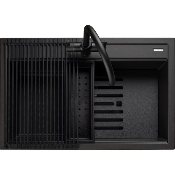Rangemaster Prato 1 Bowl Inset Kitchen Sink - Charcoal