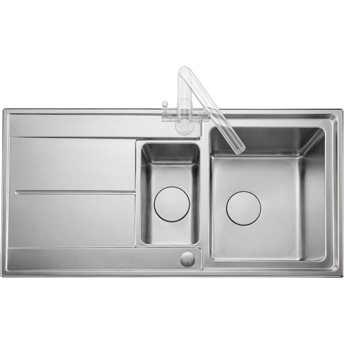 Rangemaster Arlington 1.5 Bowl Inset Kitchen Sink - Micro-Sheen™ Soft Brushed Finish