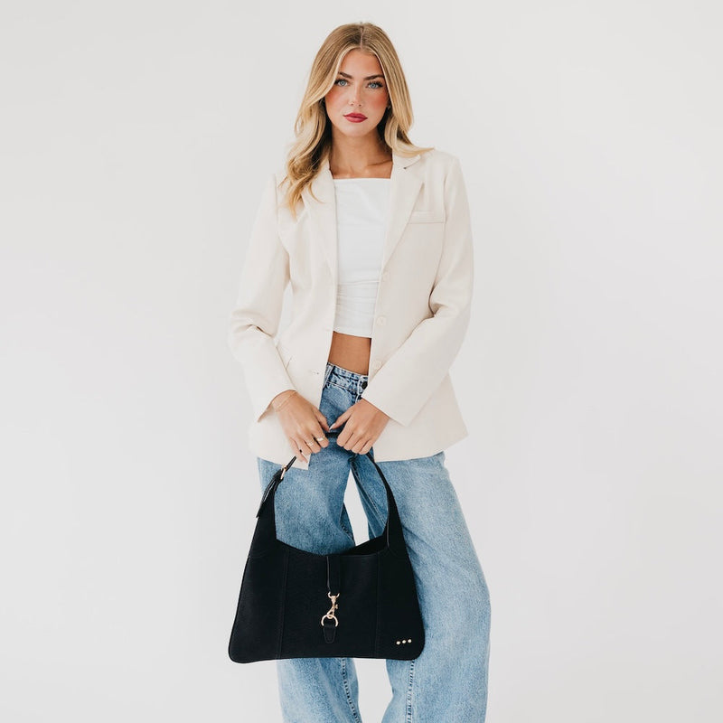 Amie Snake Embossed Shoulder Bag