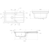 Rangemaster Arlington 1 Bowl Inset Kitchen Sink - Micro-Sheen™ Soft Brushed Finish