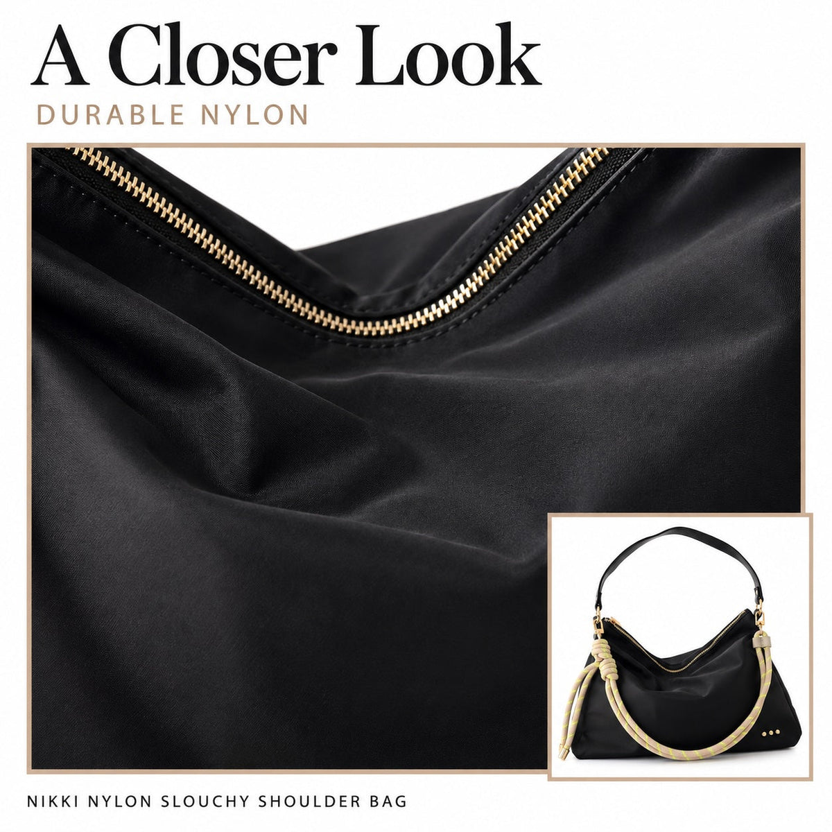 Nikki Nylon Slouchy Shoulder Bag