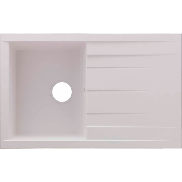 Rocklite Bredon 1 Bowl Inset Kitchen Sink - White