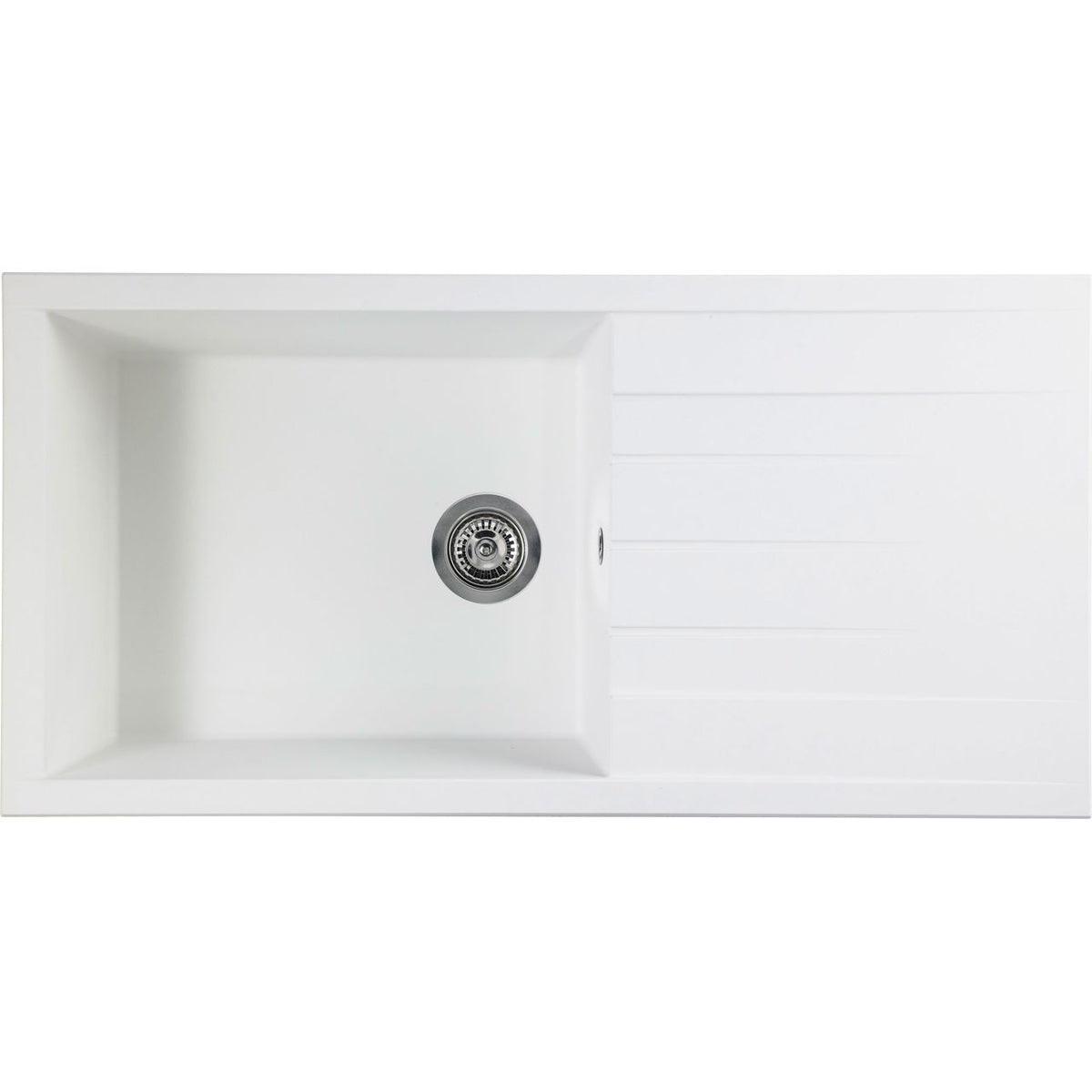 Rocklite Bredon 1 Bowl Inset Kitchen Sink - White