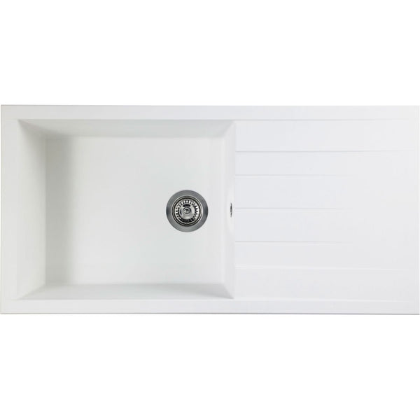 Rocklite Bredon 1 Bowl Inset Kitchen Sink - White