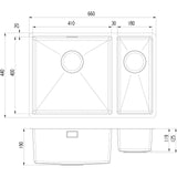 Harlyn Carbis 1 Bowl Built In Kitchen Sink - Stainless Steel