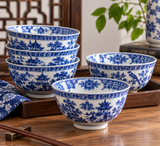 Blue & White Patterned Bowl Set