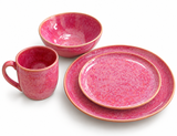 Pink Ceramic Dinnerware Set – Plates, Bowls & Cup
