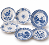 Blue & White Mismatched Plates