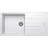 Harlyn Daymer 1 Bowl Inset Kitchen Sink - White