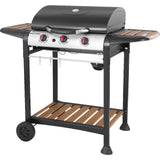 George Foreman GFGBBQ3BW 3 Burner Gas Barbecue - Black / Wood