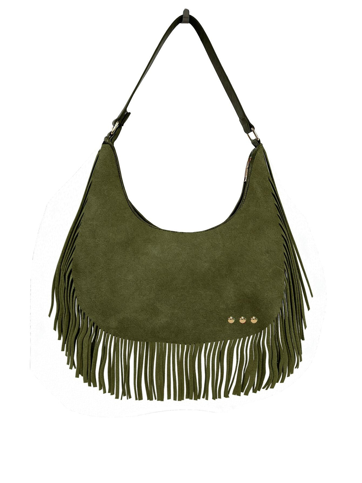 Loretta Suede Fringe Slouchy Bag