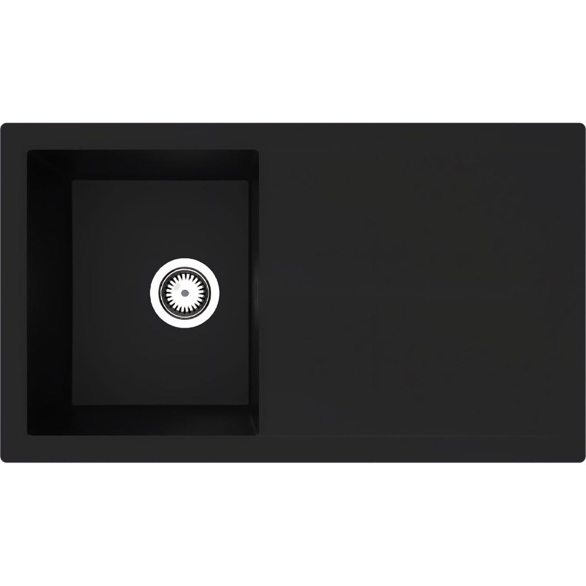Rocklite Milton 1 Bowl Inset Kitchen Sink - Black