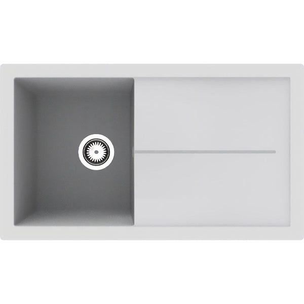 Rocklite Milton 1 Bowl Inset Kitchen Sink - White
