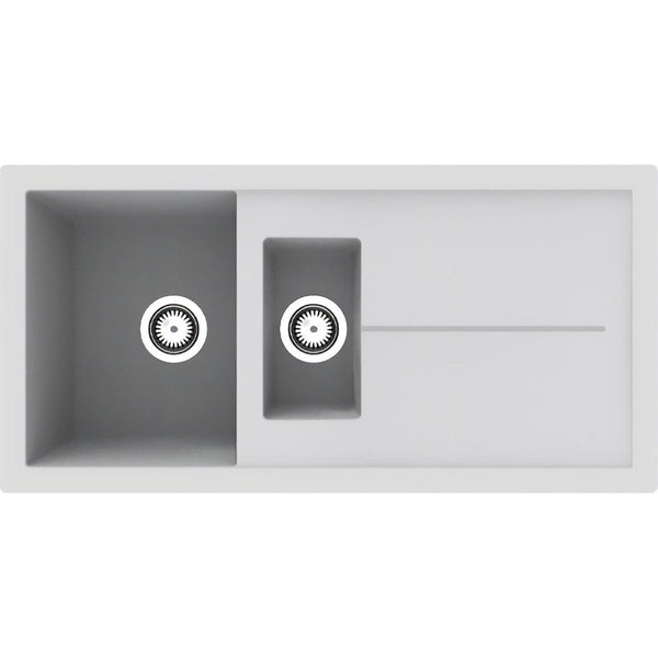 Rocklite Milton 1.5 Bowl White Composite Reversible