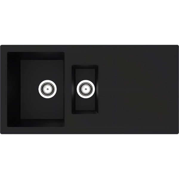 Rocklite Milton 1.5 Bowl Black Composite Reversible