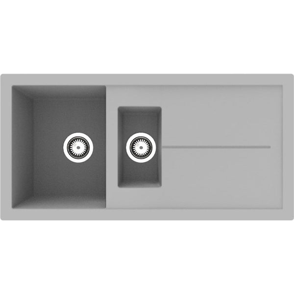 Rocklite Milton 1.5 Bowl Inset Kitchen Sink - Grey