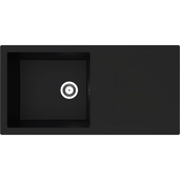 Rocklite Milton 1 Bowl Inset Kitchen Sink - Black