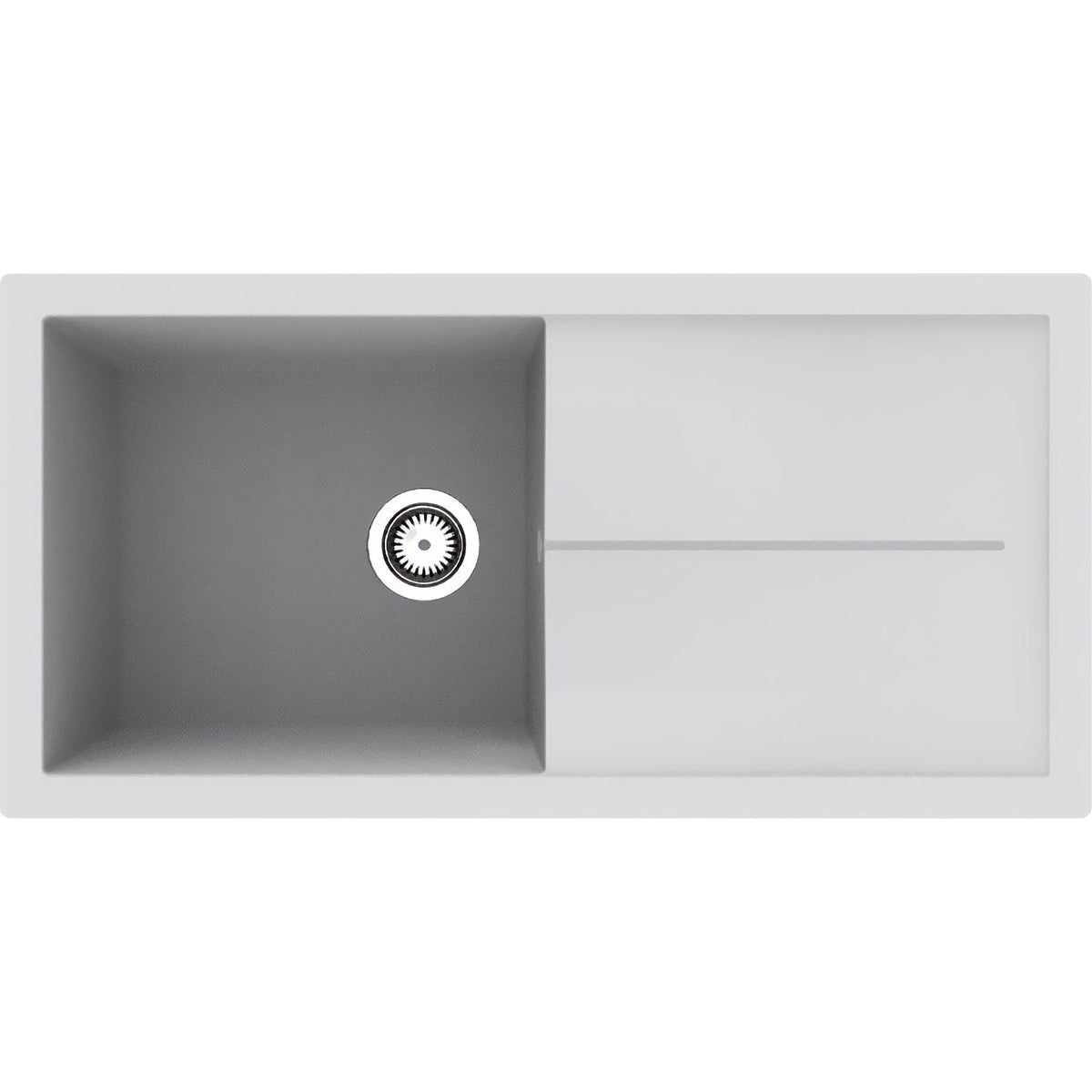 Rocklite Milton 1 Bowl Inset Kitchen Sink - White