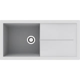 Rocklite Milton 1 Bowl Inset Kitchen Sink - White