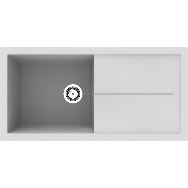 Rocklite Milton 1 Bowl Inset Kitchen Sink - White