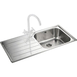 Rangemaster Oakland 1 Bowl Inset Kitchen Sink - Stainless Steel