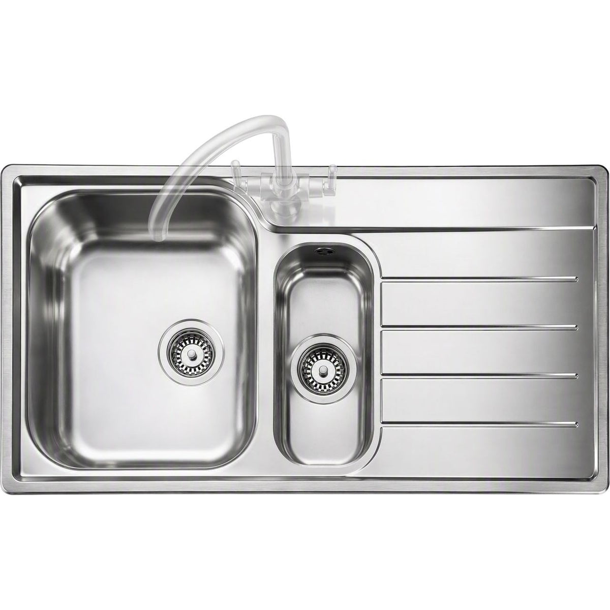 Rangemaster Oakland 1.5 Bowl Inset Kitchen Sink - Micro-Sheen™ Soft Brushed Finish