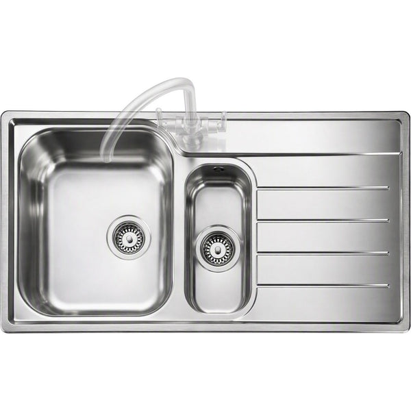 Rangemaster Oakland 1.5 Bowl Inset Kitchen Sink - Micro-Sheen™ Soft Brushed Finish