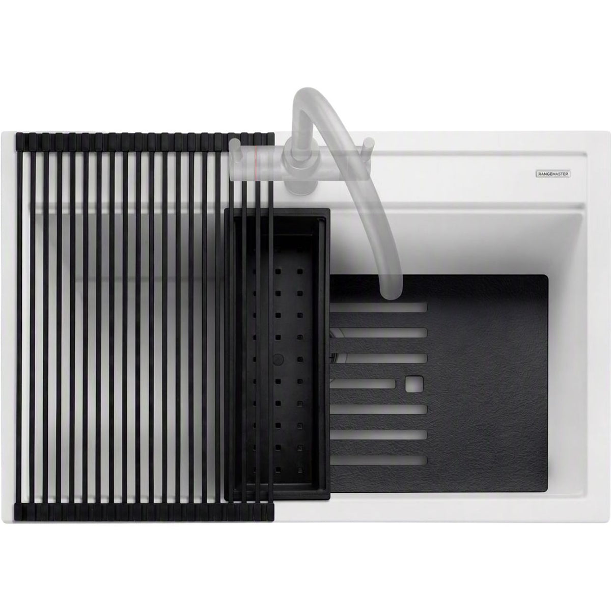 Rangemaster Prato 1 Bowl Inset Kitchen Sink - Arctic White