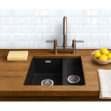Harlyn Sennen 1.5 Bowl Inset Kitchen Sink - Black