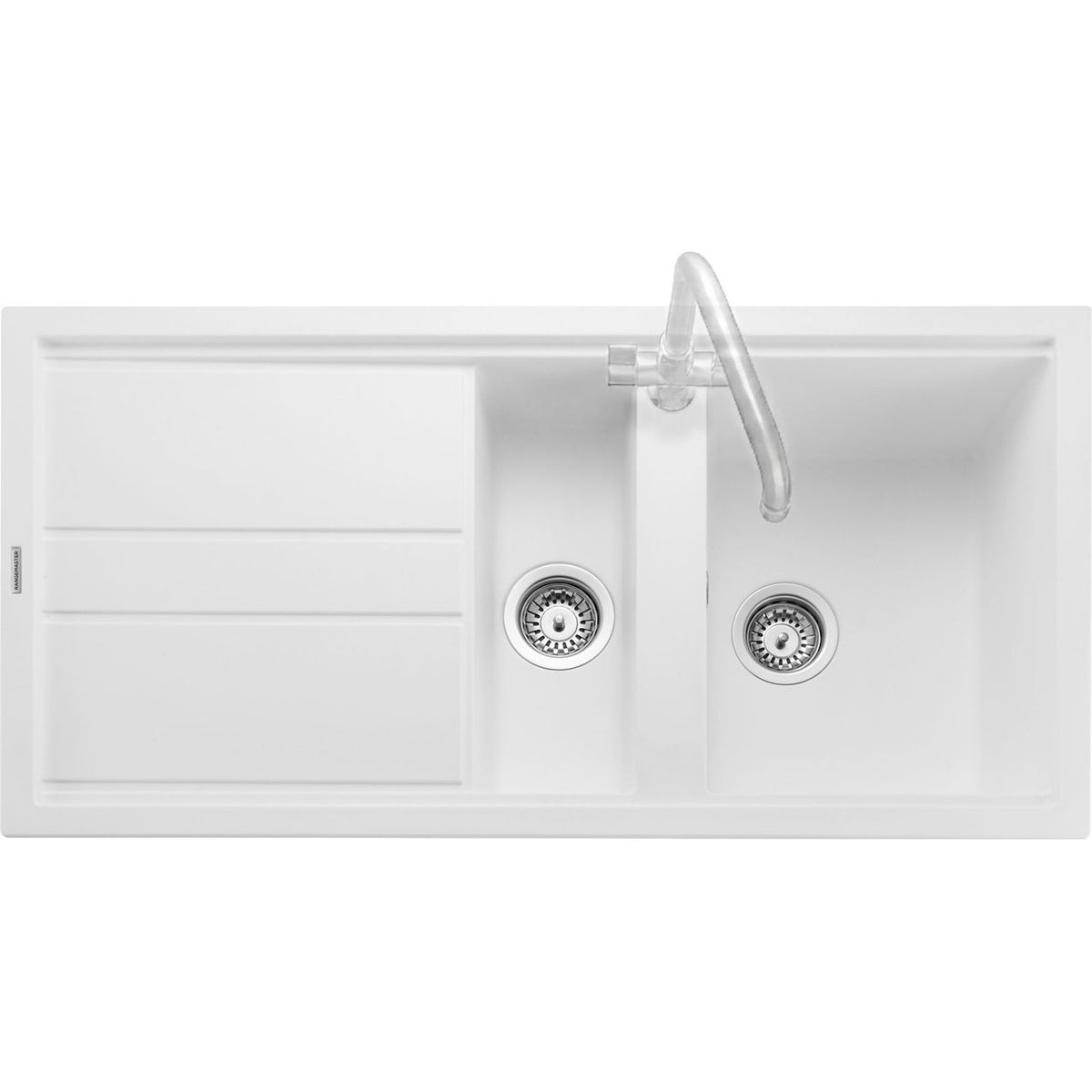 Rangemaster Topaz 1.5 Bowl Inset Kitchen Sink - Arctic White