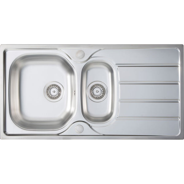 Harlyn Towan 1.5 Bowl Inset Kitchen Sink - Stainless Steel
