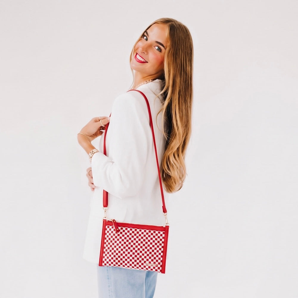 Veda Woven Crossbody and Clutch Bag
