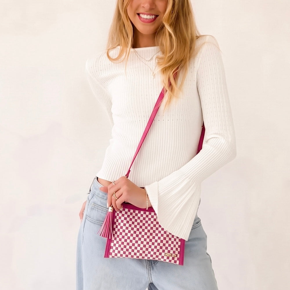 Veda Woven Crossbody and Clutch Bag