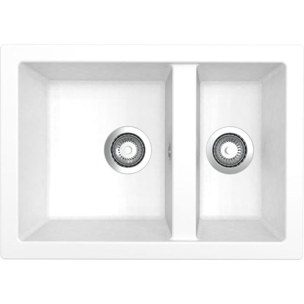 Rocklite Weston 1.5 Bowl Inset Kitchen Sink - White